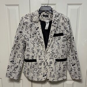 Mymstorm Asian Figural Print Blazer
